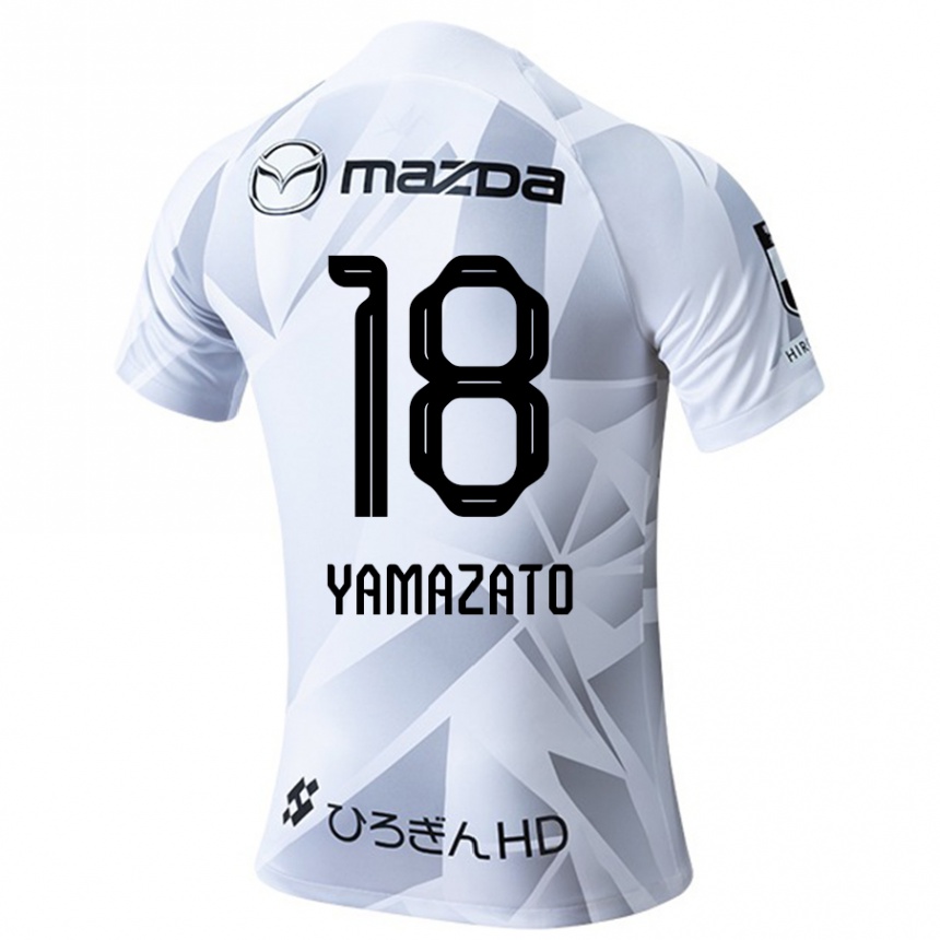 Vaikiškas Kenshin Yamazato #18 Balta Pilka Juoda Išvykos Marškinėliai 2024/25 T-Shirt