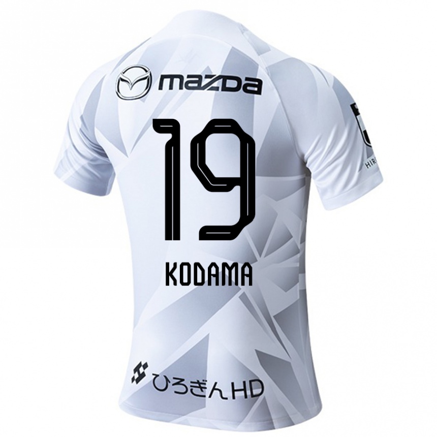 Vaikiškas Tsukasa Kodama #19 Balta Pilka Juoda Išvykos Marškinėliai 2024/25 T-Shirt