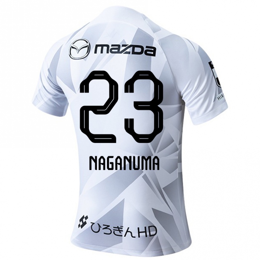 Vaikiškas Seimei Naganuma #23 Balta Pilka Juoda Išvykos Marškinėliai 2024/25 T-Shirt