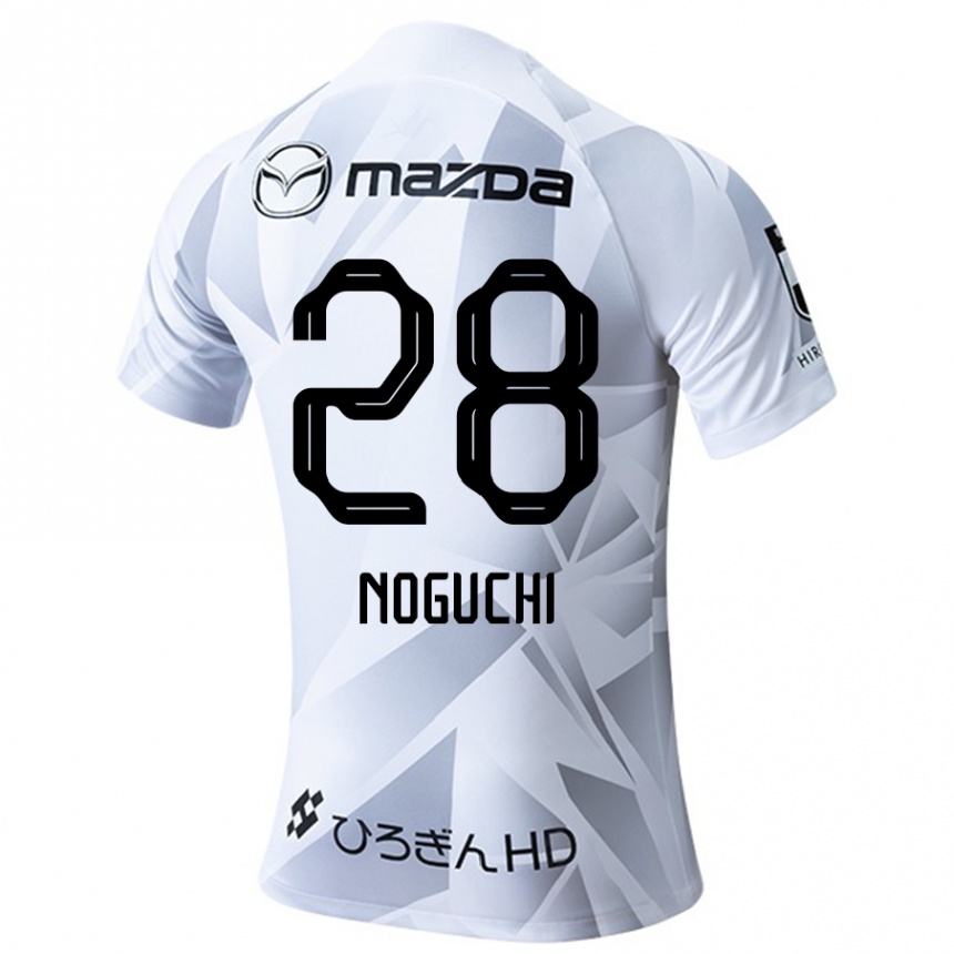 Vaikiškas Rento Noguchi #28 Balta Pilka Juoda Išvykos Marškinėliai 2024/25 T-Shirt