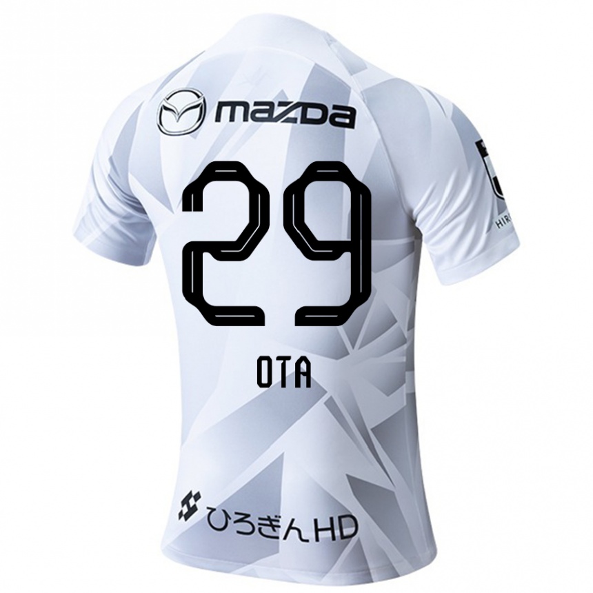 Vaikiškas Hiroto Ota #29 Balta Pilka Juoda Išvykos Marškinėliai 2024/25 T-Shirt