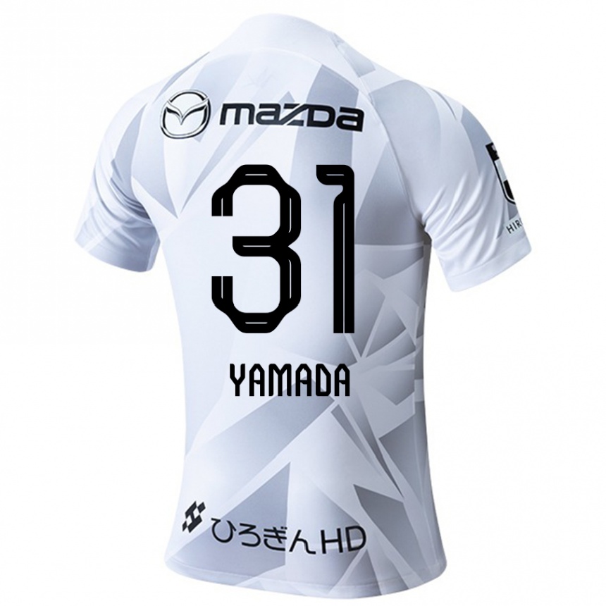 Vaikiškas Manato Yamada #31 Balta Pilka Juoda Išvykos Marškinėliai 2024/25 T-Shirt