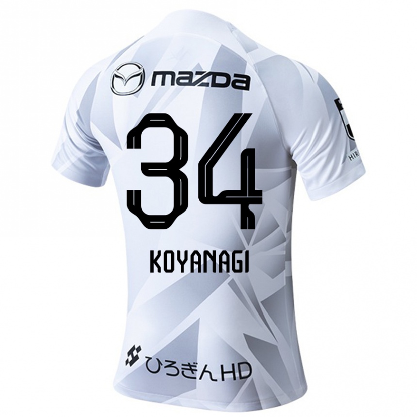 Vaikiškas Shu Koyanagi #34 Balta Pilka Juoda Išvykos Marškinėliai 2024/25 T-Shirt