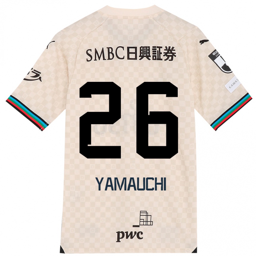 Vaikiškas Hinata Yamauchi #26 Balta Pilka Išvykos Marškinėliai 2024/25 T-Shirt