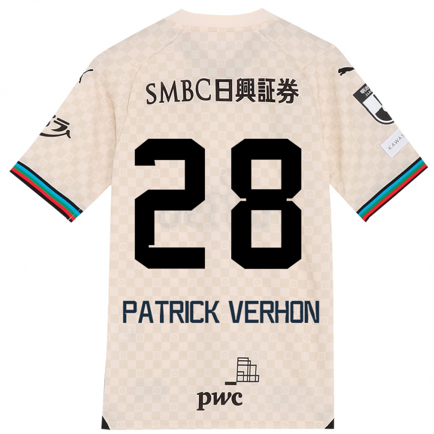 Vaikiškas Patrick Verhon #28 Balta Pilka Išvykos Marškinėliai 2024/25 T-Shirt