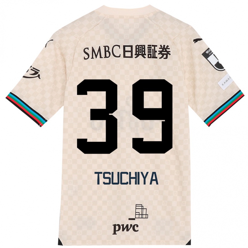 Vaikiškas Kaito Tsuchiya #39 Balta Pilka Išvykos Marškinėliai 2024/25 T-Shirt