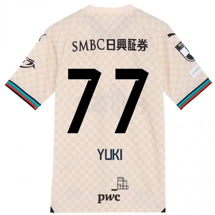 Vaikiškas Yuki Yamamoto #77 Balta Pilka Išvykos Marškinėliai 2024/25 T-Shirt