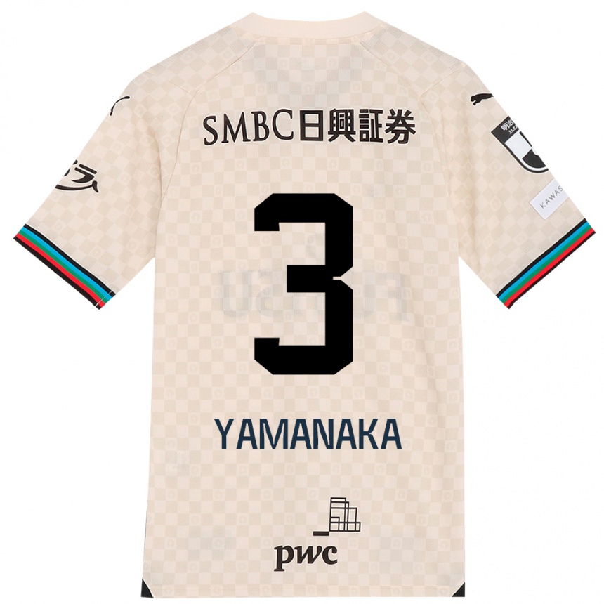 Vaikiškas Daiki Yamanaka #3 Balta Pilka Išvykos Marškinėliai 2024/25 T-Shirt