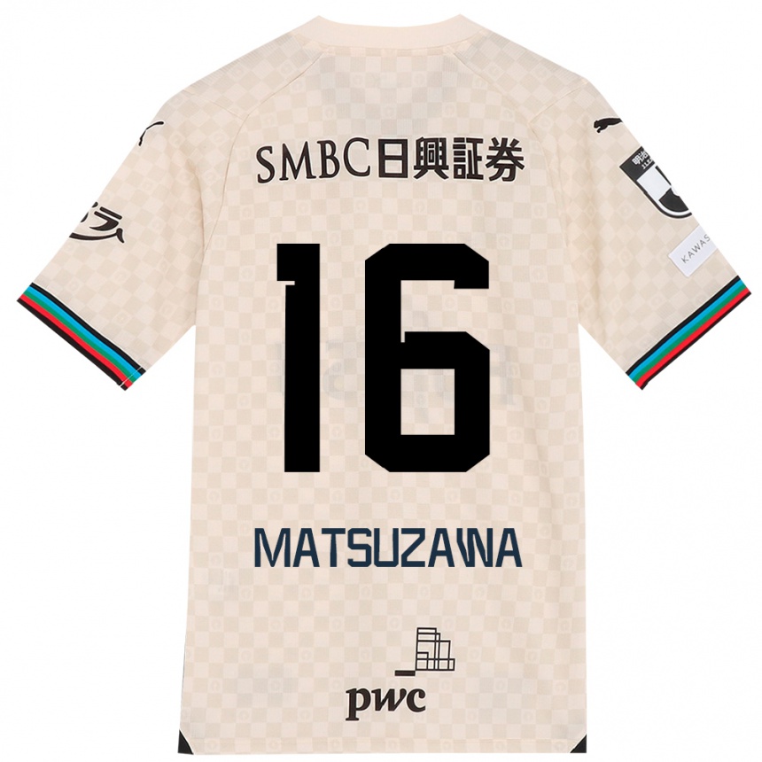 Vaikiškas Naoto Matsuzawa #16 Balta Pilka Išvykos Marškinėliai 2024/25 T-Shirt