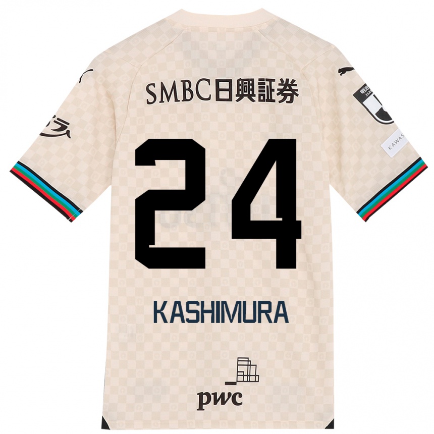 Vaikiškas Ryota Kashimura #24 Balta Pilka Išvykos Marškinėliai 2024/25 T-Shirt