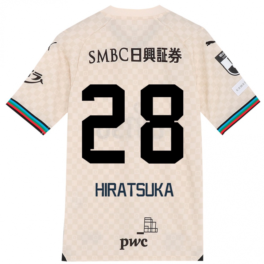 Vaikiškas Hayato Hiratsuka #28 Balta Pilka Išvykos Marškinėliai 2024/25 T-Shirt