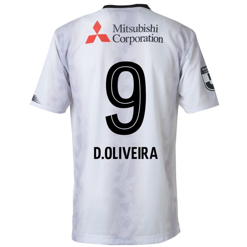 Vaikiškas Diego Oliveira #9 Balta Juoda Išvykos Marškinėliai 2024/25 T-Shirt