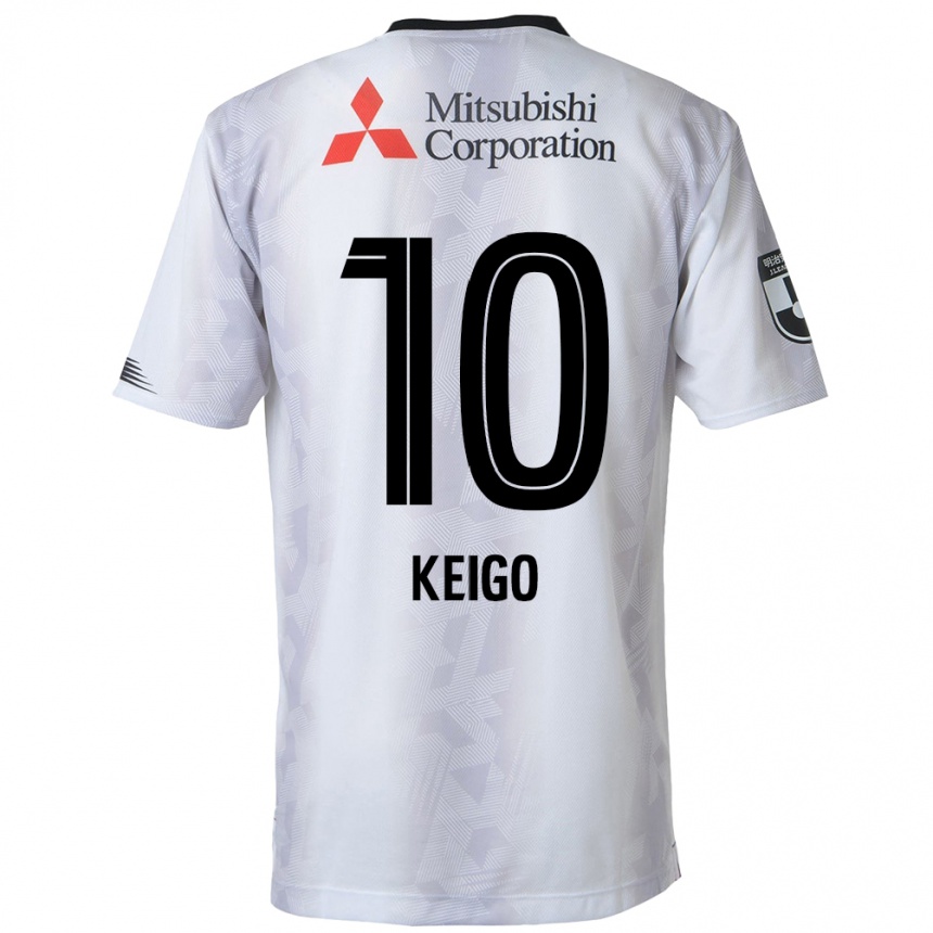 Vaikiškas Keigo Higashi #10 Balta Juoda Išvykos Marškinėliai 2024/25 T-Shirt