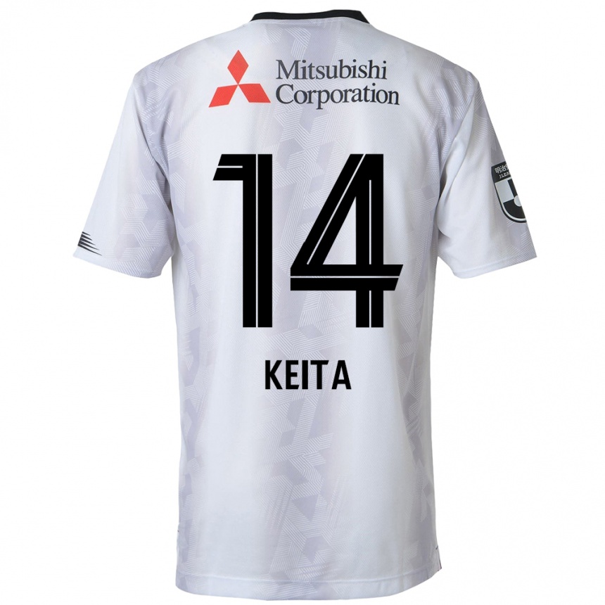 Vaikiškas Keita Yamashita #14 Balta Juoda Išvykos Marškinėliai 2024/25 T-Shirt