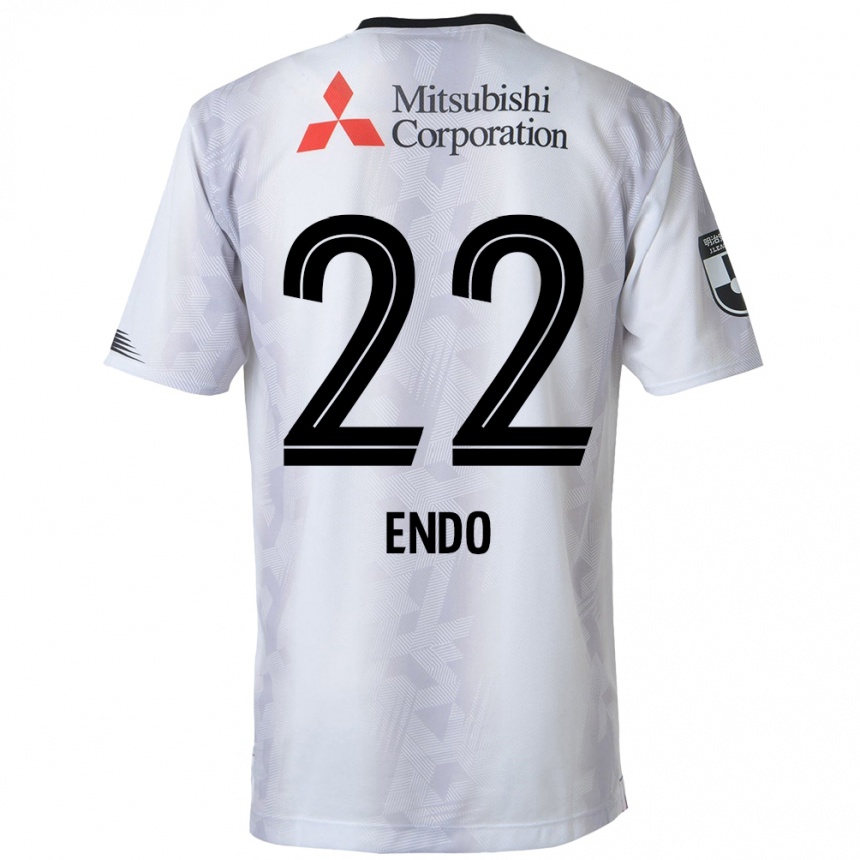 Vaikiškas Keita Endo #22 Balta Juoda Išvykos Marškinėliai 2024/25 T-Shirt