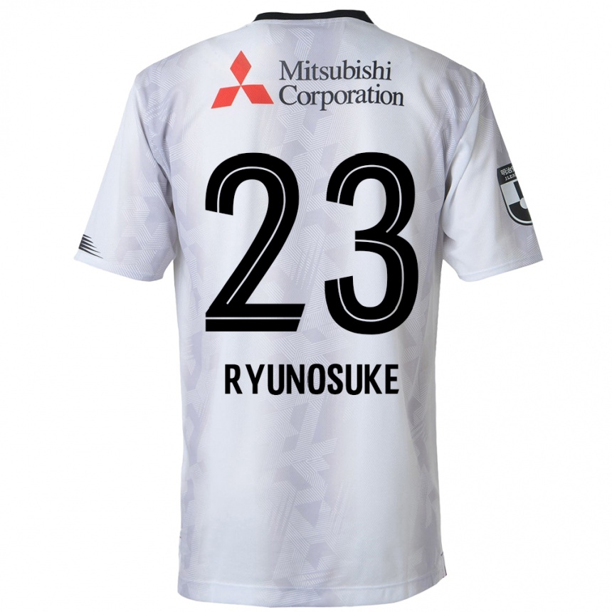 Vaikiškas Ryunosuke Sato #23 Balta Juoda Išvykos Marškinėliai 2024/25 T-Shirt