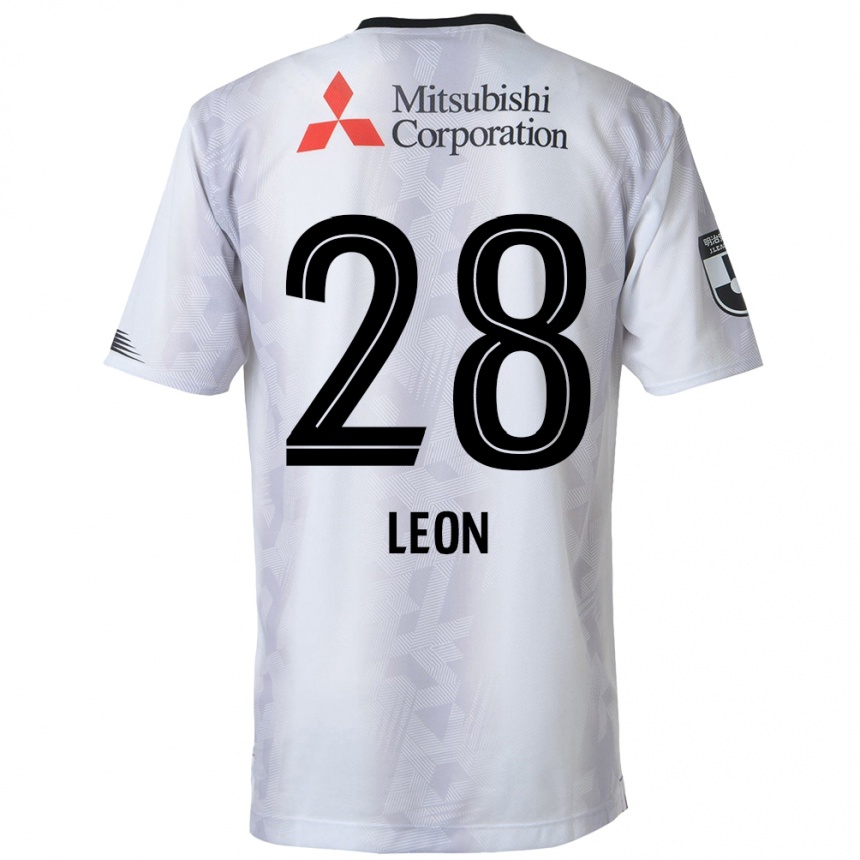 Vaikiškas Leon Nozawa #28 Balta Juoda Išvykos Marškinėliai 2024/25 T-Shirt