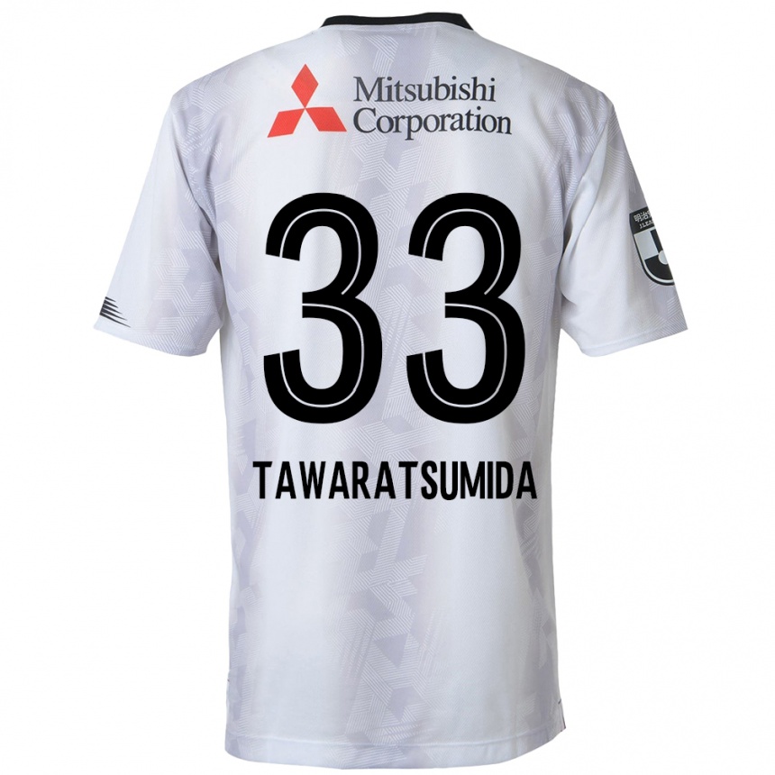 Vaikiškas Kota Tawaratsumida #33 Balta Juoda Išvykos Marškinėliai 2024/25 T-Shirt