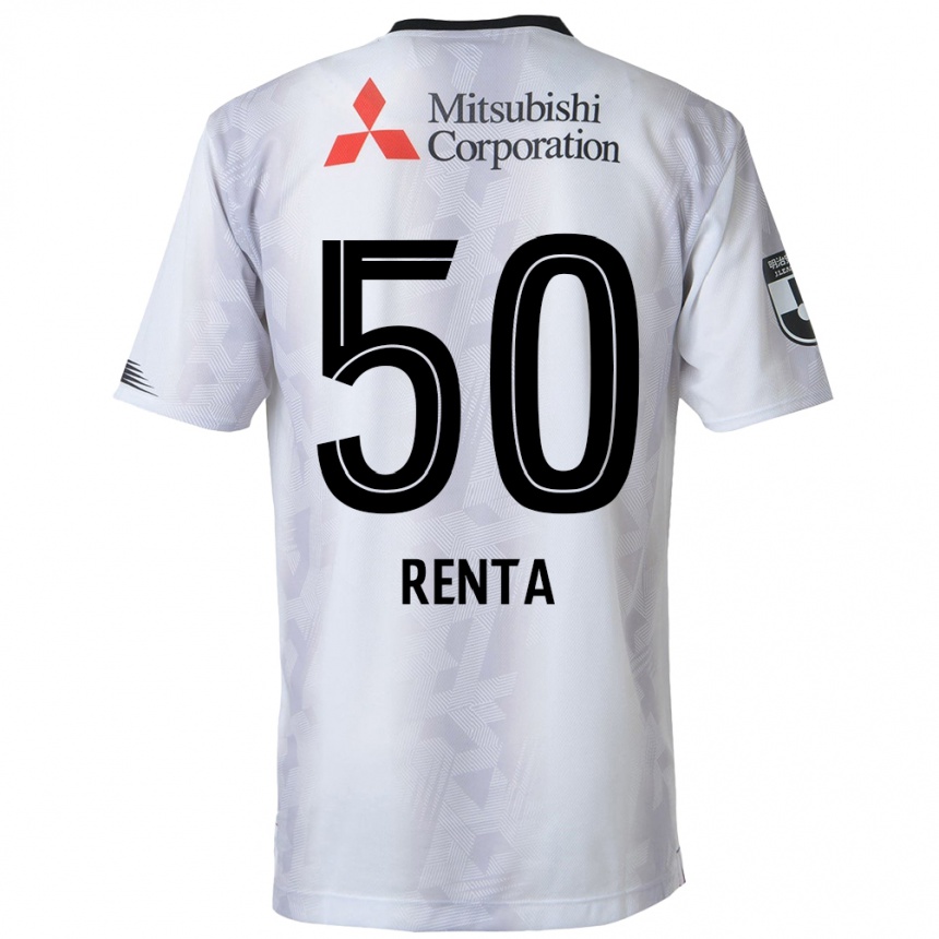 Vaikiškas Renta Higashi #50 Balta Juoda Išvykos Marškinėliai 2024/25 T-Shirt