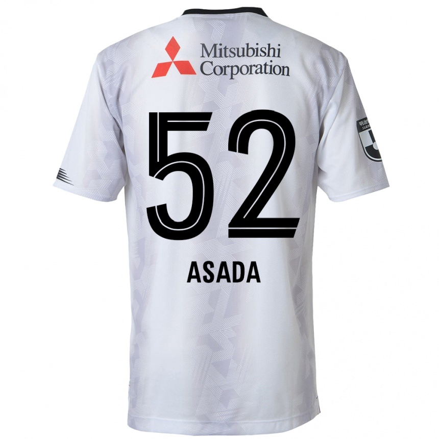 Vaikiškas Rui Asada #52 Balta Juoda Išvykos Marškinėliai 2024/25 T-Shirt