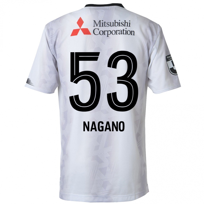 Vaikiškas Shuto Nagano #53 Balta Juoda Išvykos Marškinėliai 2024/25 T-Shirt