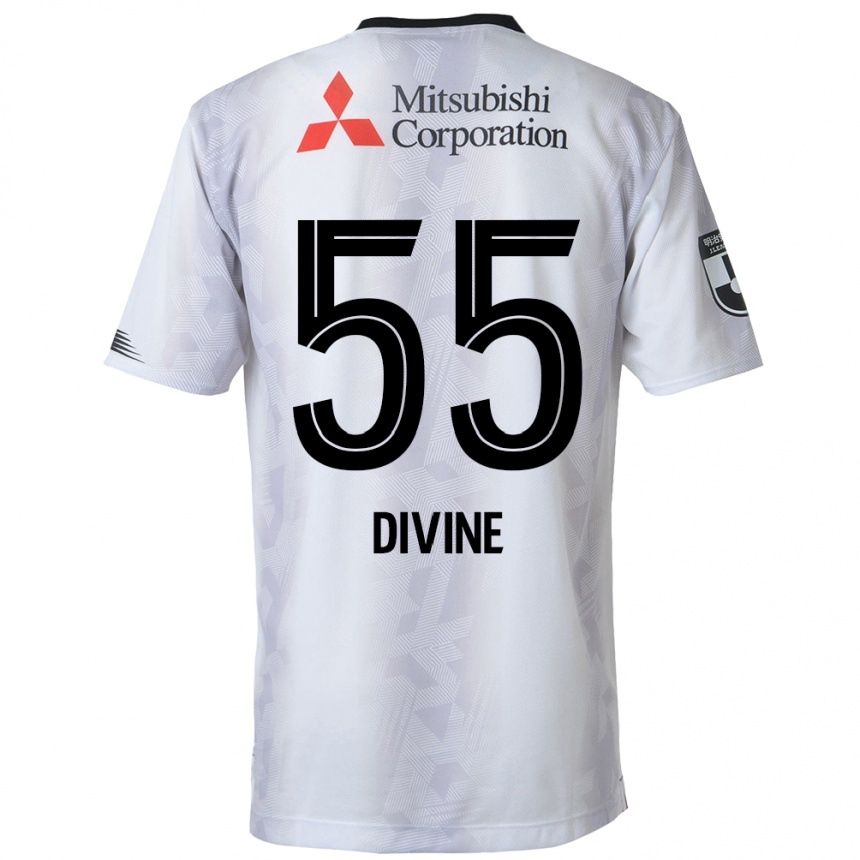 Vaikiškas Divine Chinedu Otani #55 Balta Juoda Išvykos Marškinėliai 2024/25 T-Shirt