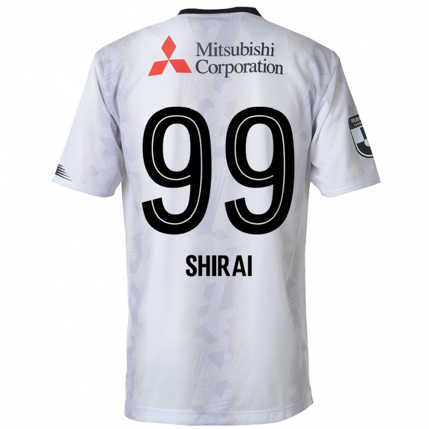 Vaikiškas Kosuke Shirai #99 Balta Juoda Išvykos Marškinėliai 2024/25 T-Shirt