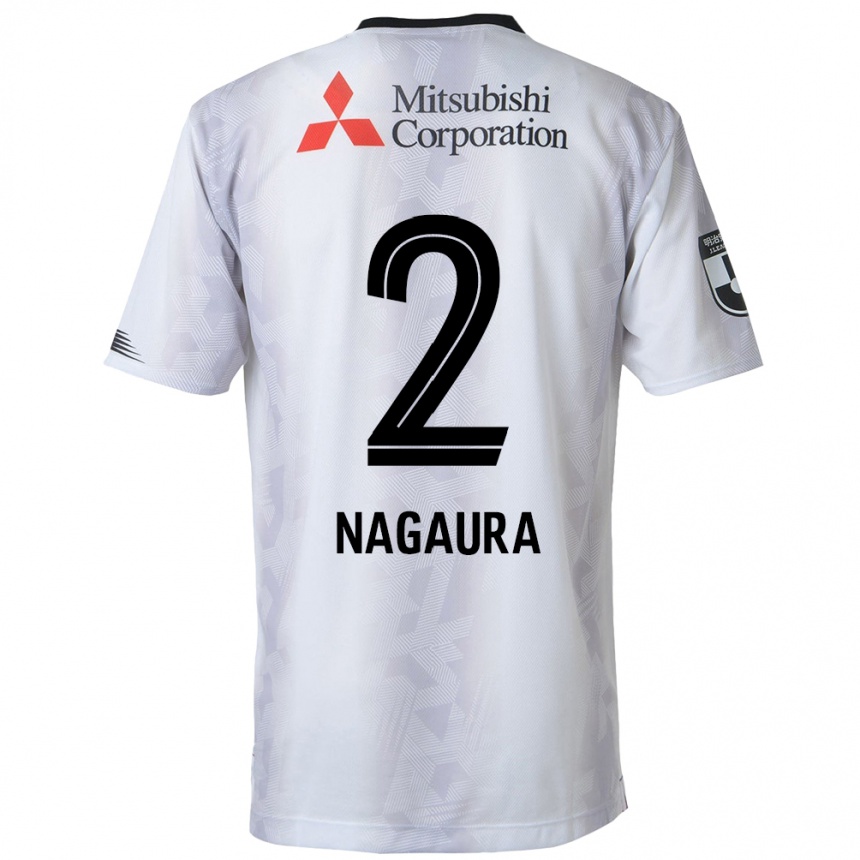 Vaikiškas Koshi Nagaura #2 Balta Juoda Išvykos Marškinėliai 2024/25 T-Shirt