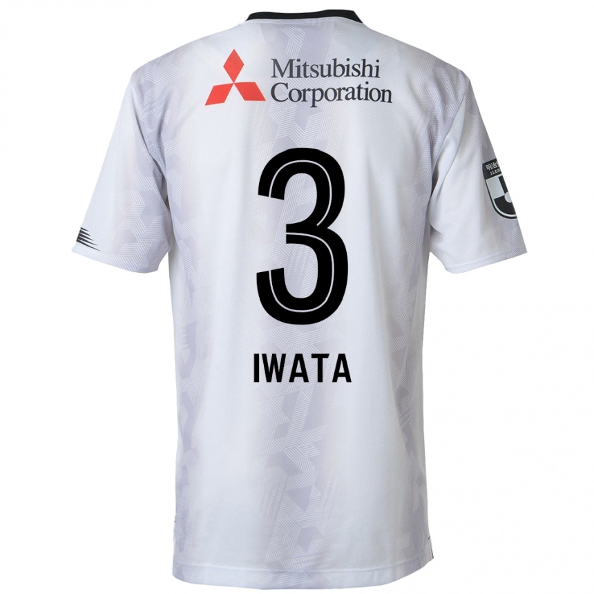 Vaikiškas Yuki Iwata #3 Balta Juoda Išvykos Marškinėliai 2024/25 T-Shirt