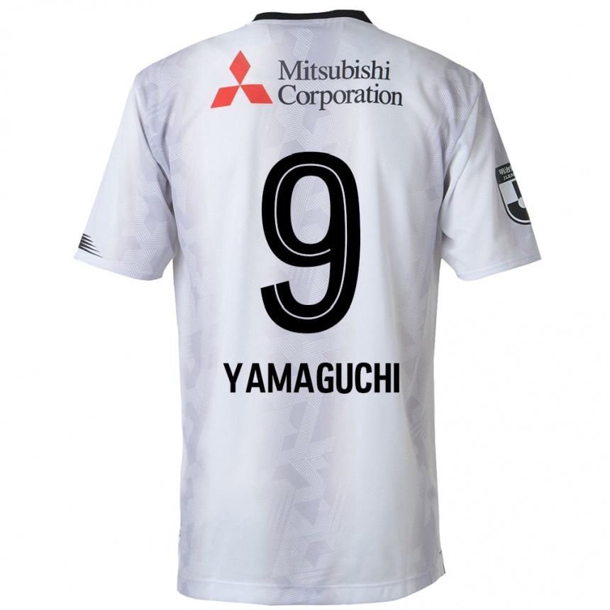 Vaikiškas Taiyo Yamaguchi #9 Balta Juoda Išvykos Marškinėliai 2024/25 T-Shirt