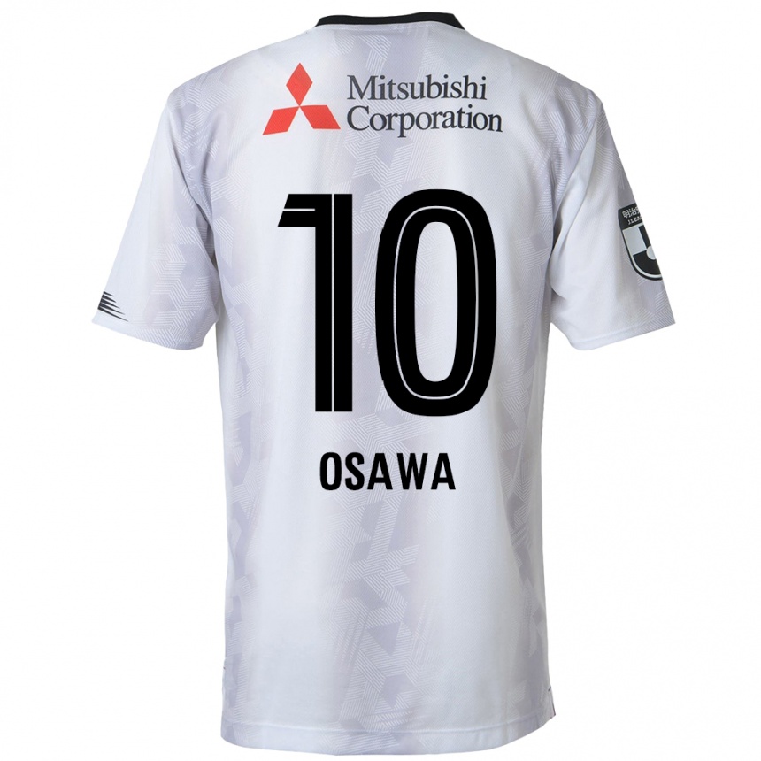 Vaikiškas Shuzo Osawa #10 Balta Juoda Išvykos Marškinėliai 2024/25 T-Shirt