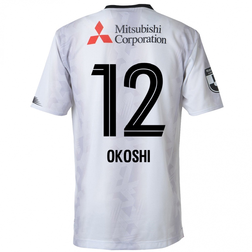 Vaikiškas Yutaha Okoshi #12 Balta Juoda Išvykos Marškinėliai 2024/25 T-Shirt