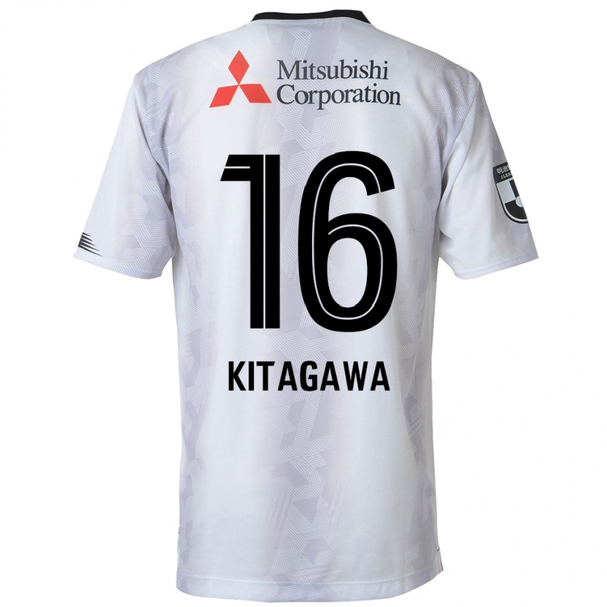 Vaikiškas Rento Kitagawa #16 Balta Juoda Išvykos Marškinėliai 2024/25 T-Shirt