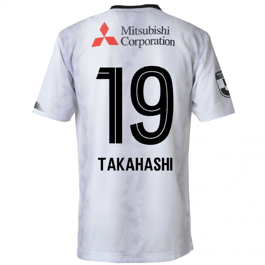 Vaikiškas Yuya Takahashi #19 Balta Juoda Išvykos Marškinėliai 2024/25 T-Shirt