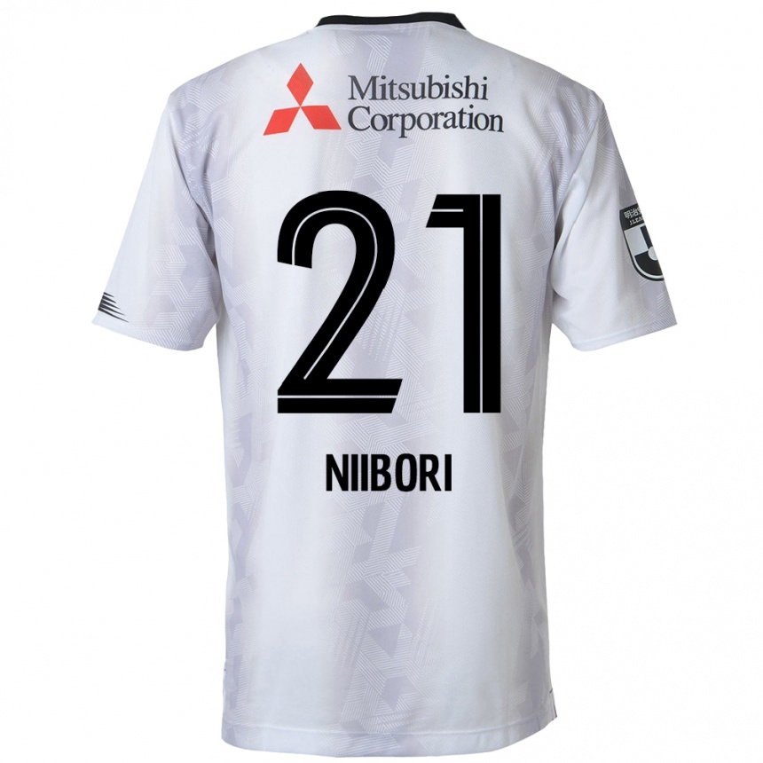 Vaikiškas Keita Niibori #21 Balta Juoda Išvykos Marškinėliai 2024/25 T-Shirt