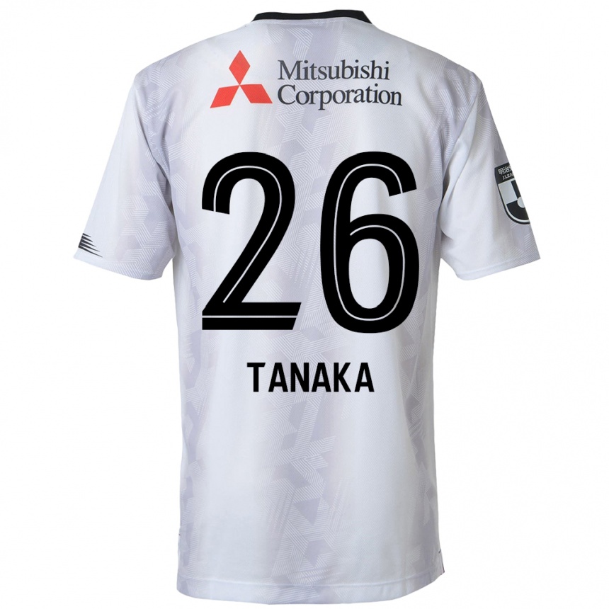 Vaikiškas Haruto Tanaka #26 Balta Juoda Išvykos Marškinėliai 2024/25 T-Shirt