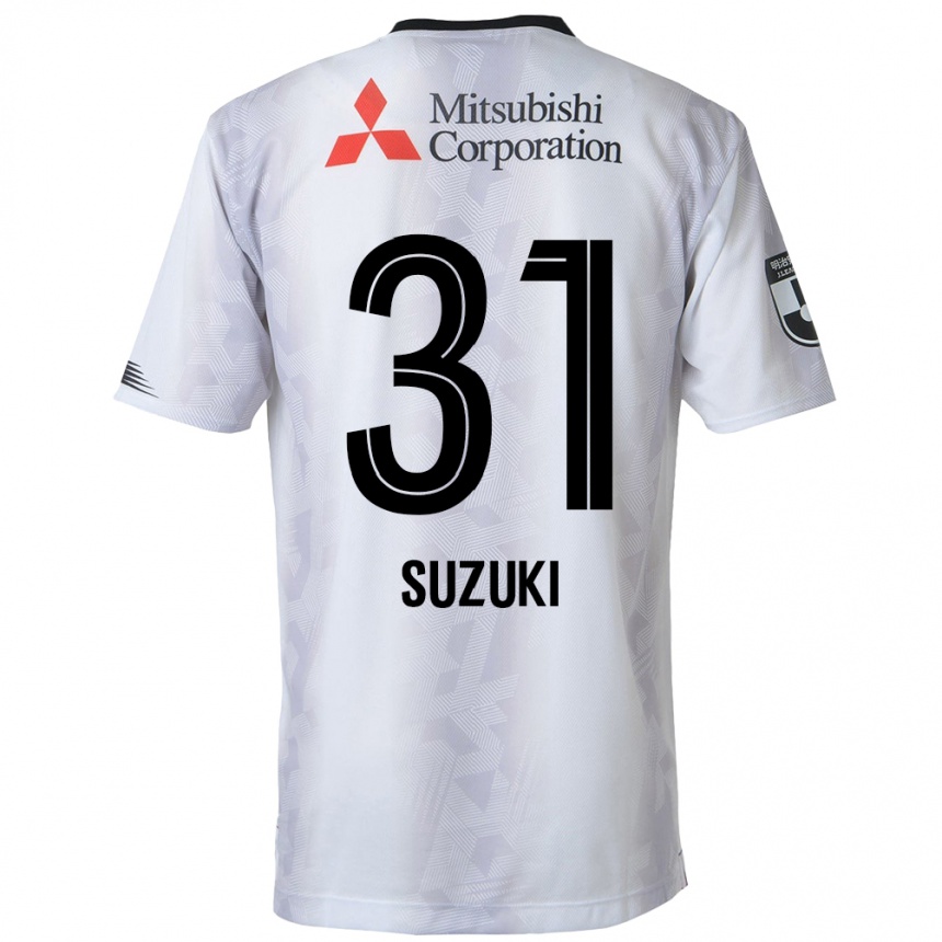 Vaikiškas Kaede Suzuki #31 Balta Juoda Išvykos Marškinėliai 2024/25 T-Shirt