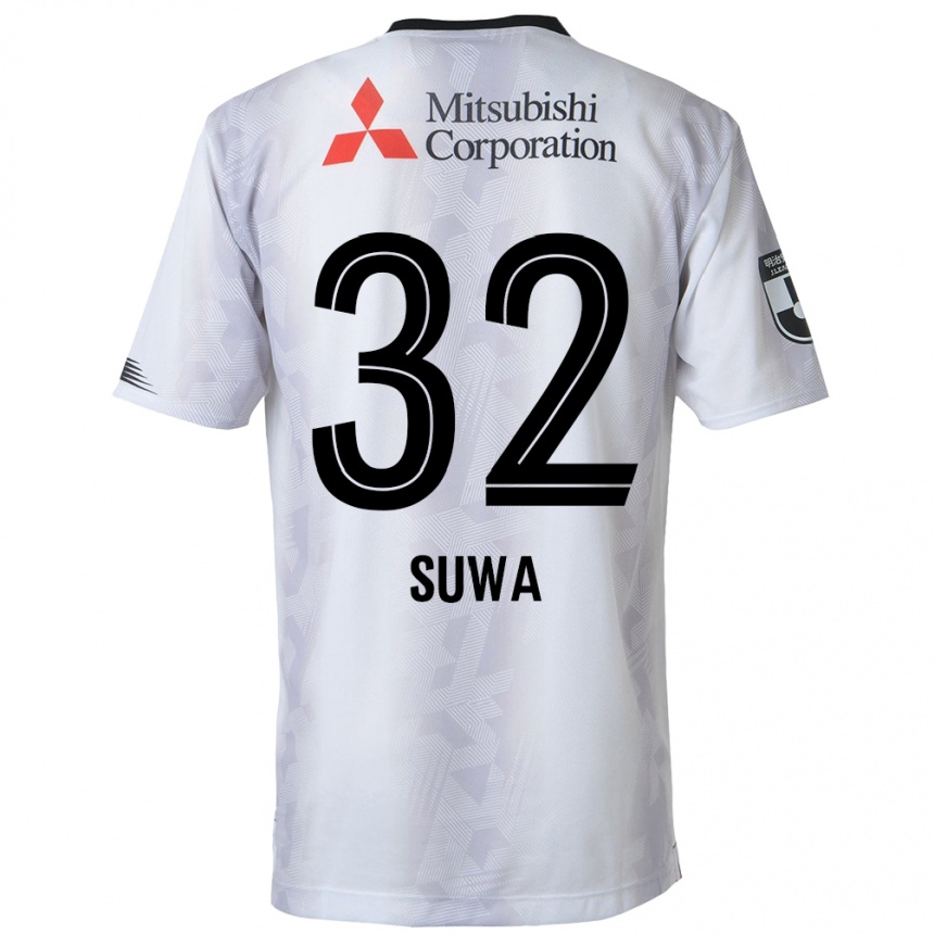 Vaikiškas Keita Suwa #32 Balta Juoda Išvykos Marškinėliai 2024/25 T-Shirt