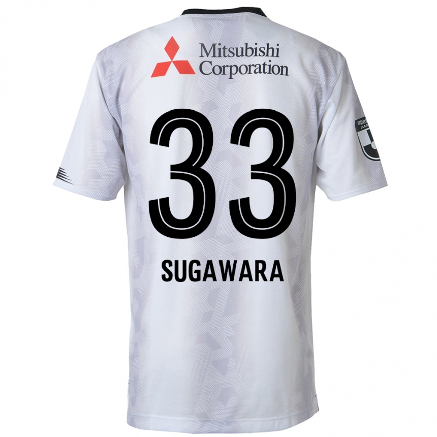 Vaikiškas Yuta Sugawara #33 Balta Juoda Išvykos Marškinėliai 2024/25 T-Shirt