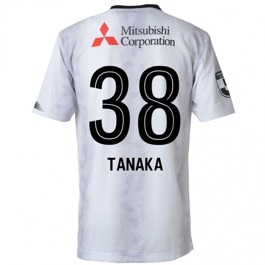 Vaikiškas Kio Tanaka #38 Balta Juoda Išvykos Marškinėliai 2024/25 T-Shirt