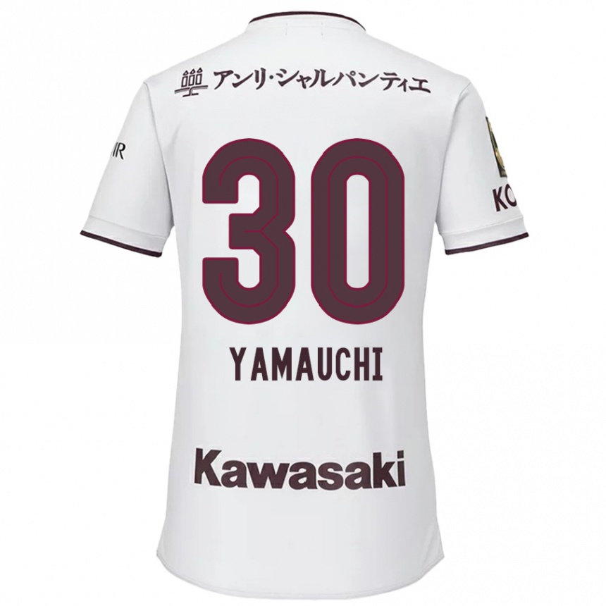 Vaikiškas Kakeru Yamauchi #30 Balta Raudona Išvykos Marškinėliai 2024/25 T-Shirt