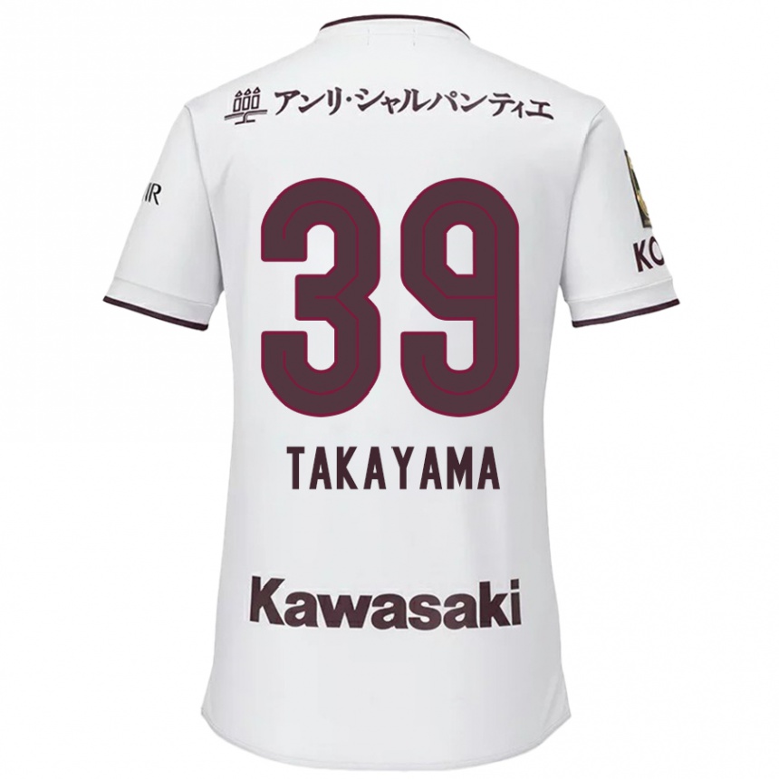 Vaikiškas Shioki Takayama #39 Balta Raudona Išvykos Marškinėliai 2024/25 T-Shirt