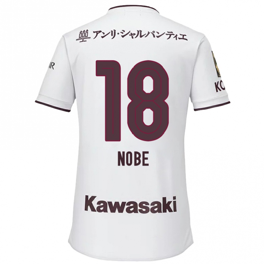 Vaikiškas Tomohiro Nobe #18 Balta Raudona Išvykos Marškinėliai 2024/25 T-Shirt