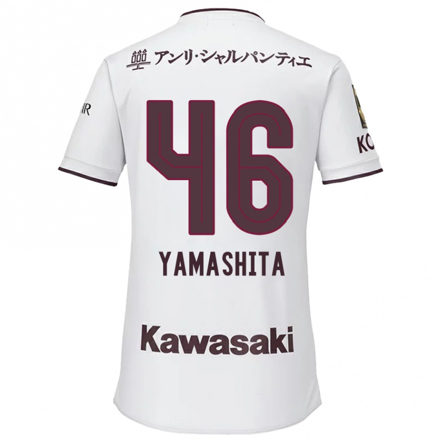 Vaikiškas Hiroto Yamashita #46 Balta Raudona Išvykos Marškinėliai 2024/25 T-Shirt