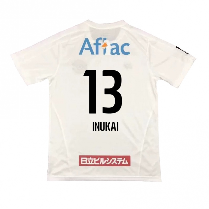 Vaikiškas Tomoya Inukai #13 Balta Juoda Išvykos Marškinėliai 2024/25 T-Shirt