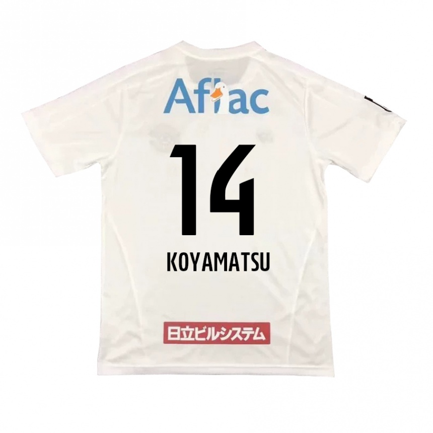 Vaikiškas Tomoya Koyamatsu #14 Balta Juoda Išvykos Marškinėliai 2024/25 T-Shirt