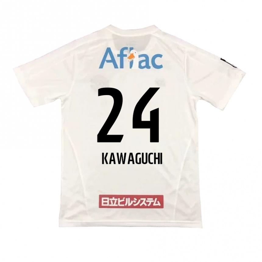 Vaikiškas Naoki Kawaguchi #24 Balta Juoda Išvykos Marškinėliai 2024/25 T-Shirt