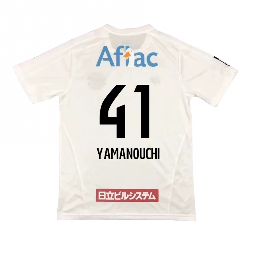 Vaikiškas Yusei Yamanouchi #41 Balta Juoda Išvykos Marškinėliai 2024/25 T-Shirt