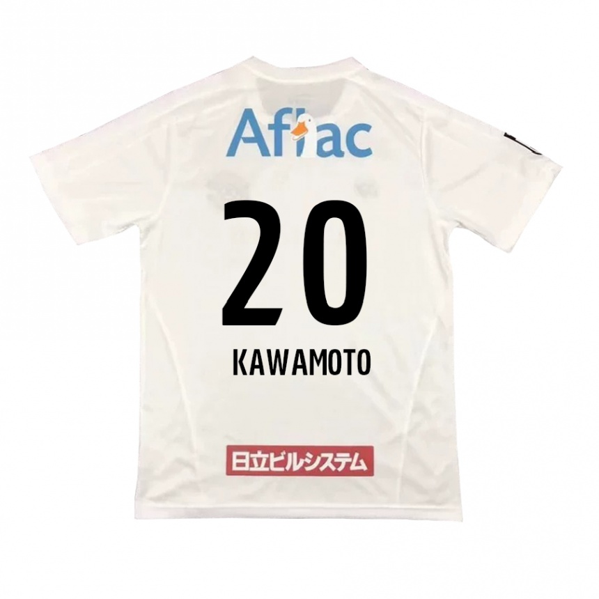 Vaikiškas Daizen Kawamoto #20 Balta Juoda Išvykos Marškinėliai 2024/25 T-Shirt