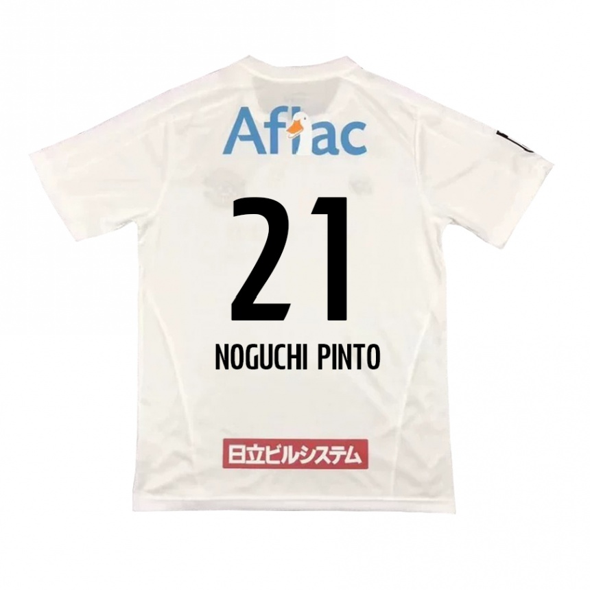 Vaikiškas Amato Noguchi Pinto #21 Balta Juoda Išvykos Marškinėliai 2024/25 T-Shirt